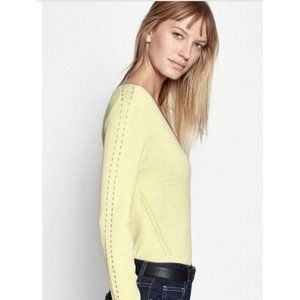 Equipment  Myrian Pointelle Yellow Knit Sweater